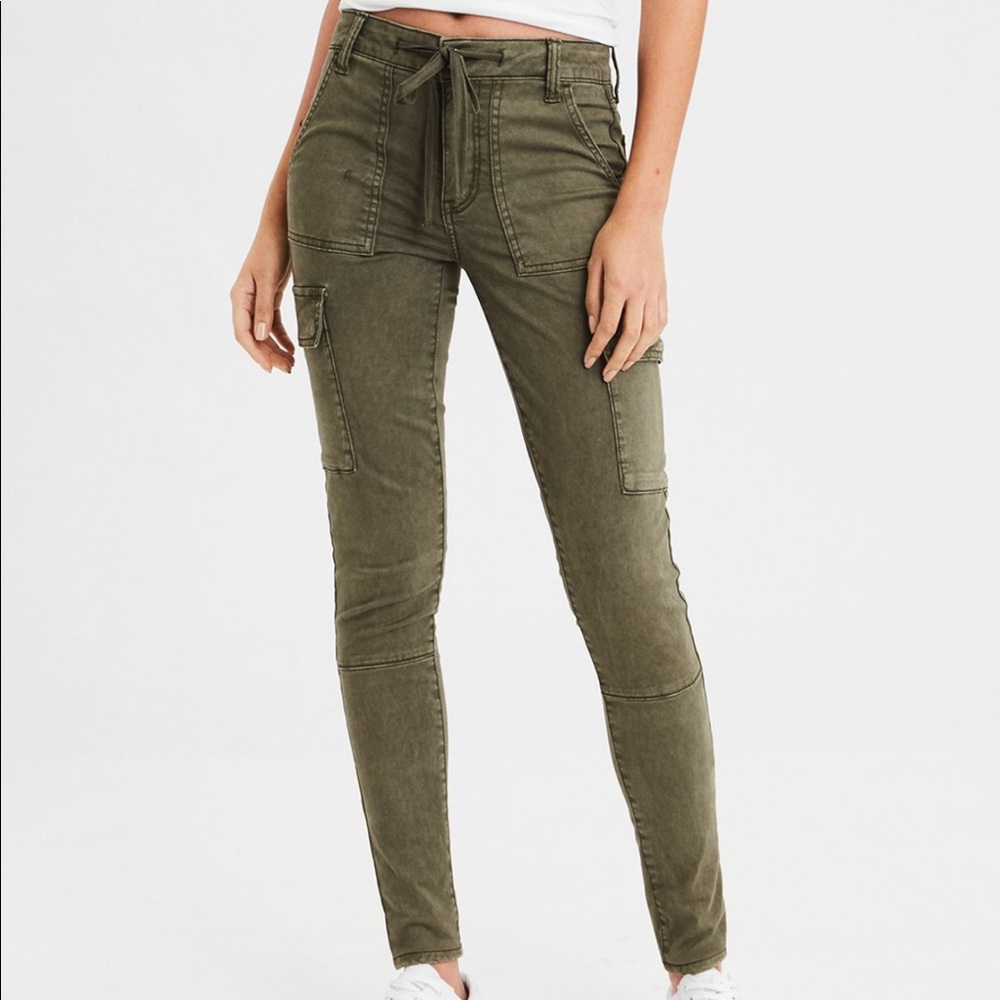 American Eagle High Waisted Jeggings Olive